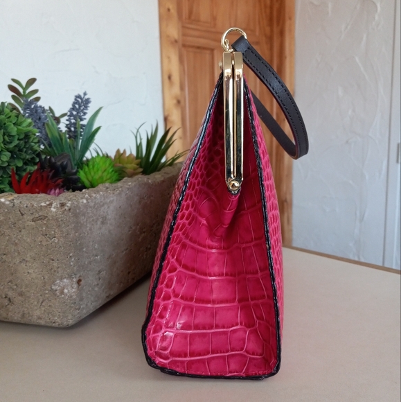 Frances Valentine Jackie Frame Bag, Embossed leather in Pink - Picture 15 of 16